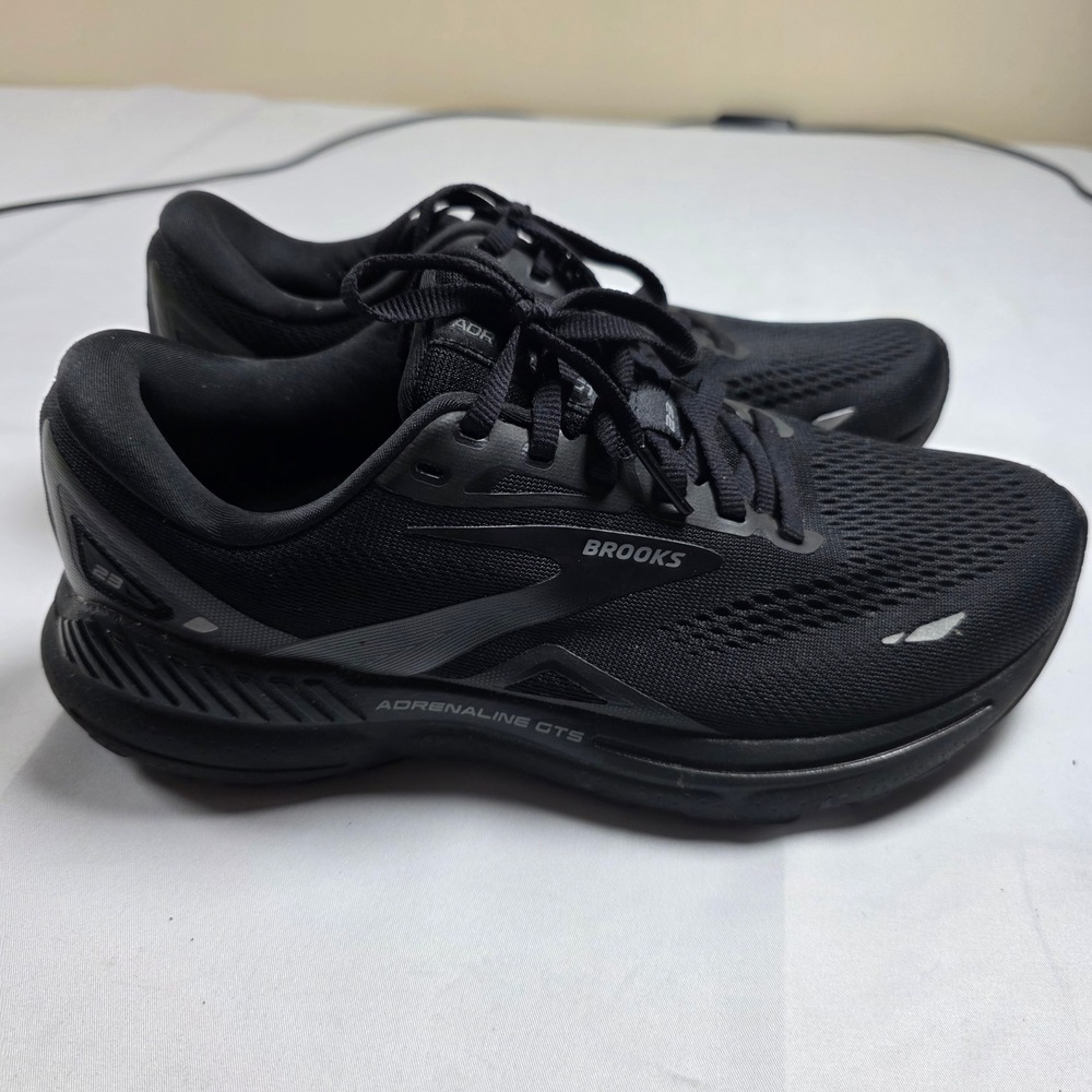 Brooks Adrenaline GTS 23 Mens Running Shoes Black Black Ebony 8 Wide 1203811D020
